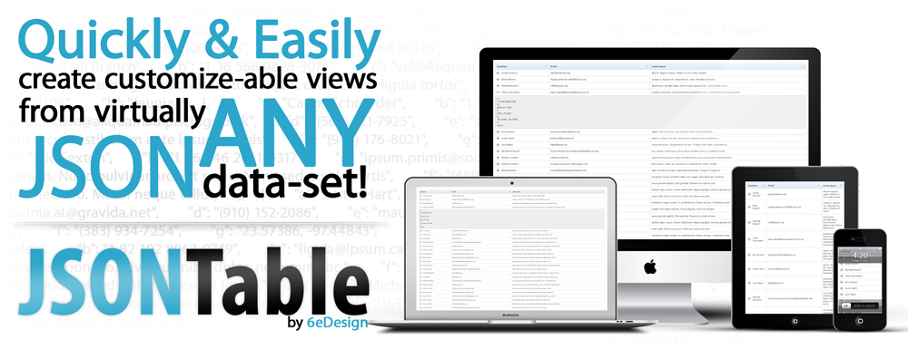 Introducing JSONTable by 6eDesign w/ the power of FooTable by Bradvin